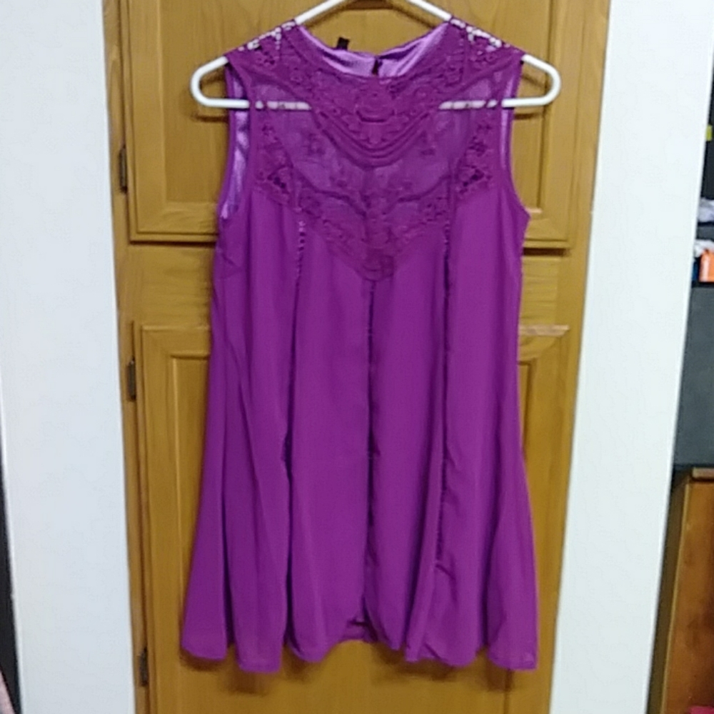 Women's purple chiffon dress